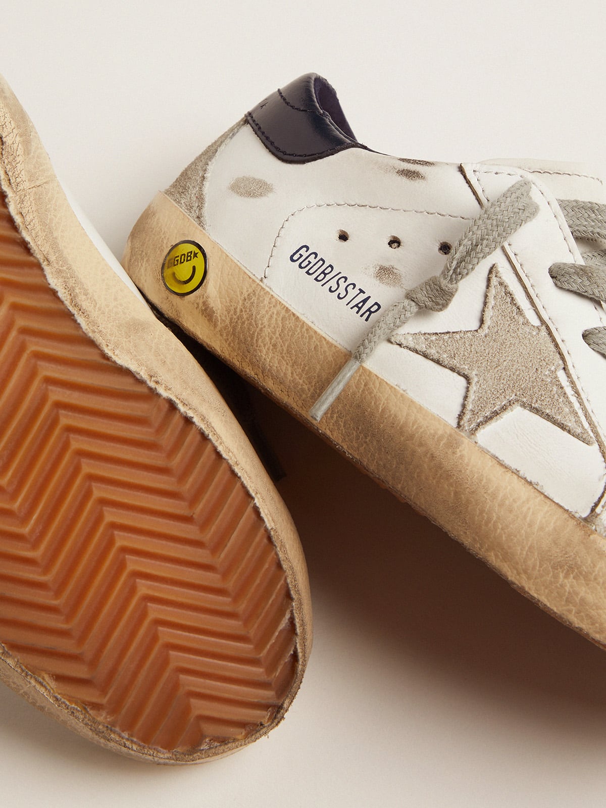 Super-Star Young with suede star - Golden Goose Kids