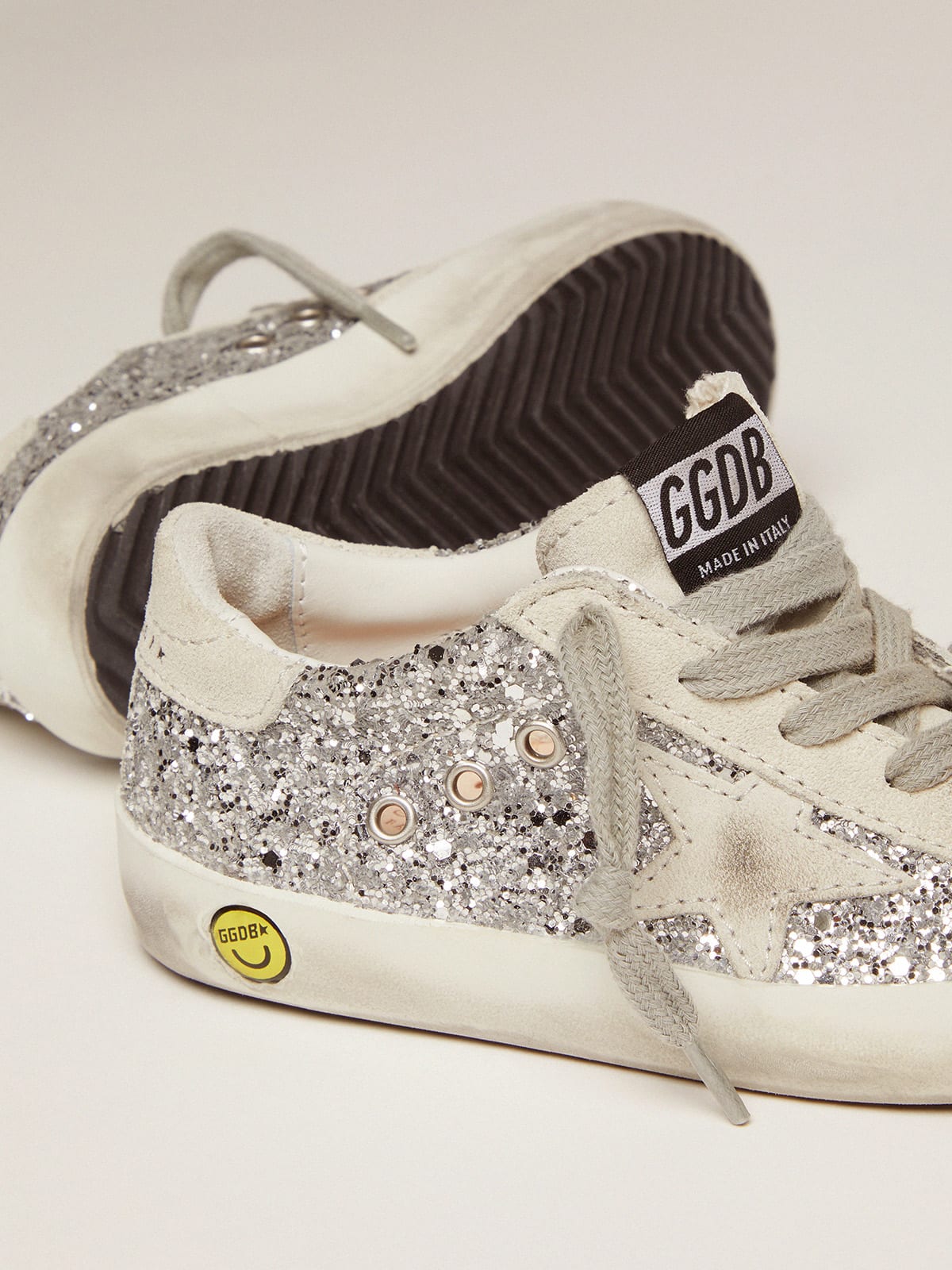 Super-Star Young with silver glitter - Golden Goose Kids