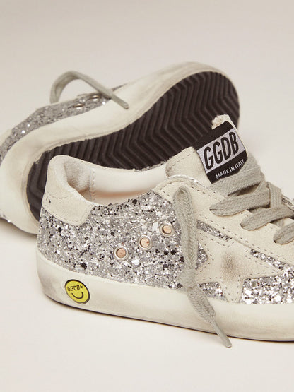 Super-Star Young with silver glitter - Golden Goose Kids