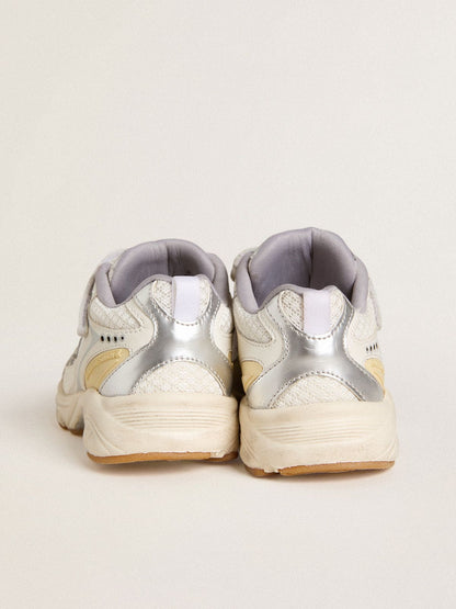Young Lightstar in white leather and mesh with white leather star - Golden Goose Kids