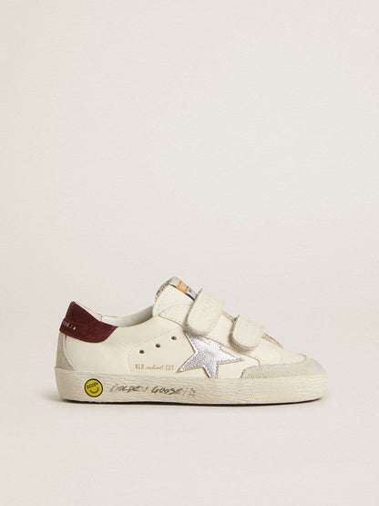 Teen Old School with silver metallic leather star and purple suede heel tab - Golden Goose Kids