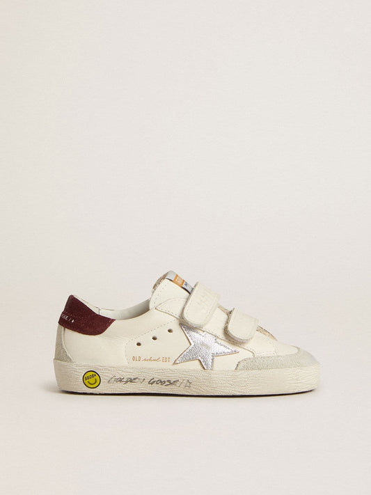 Teen Old School with silver metallic leather star and purple suede heel tab - Golden Goose Kids