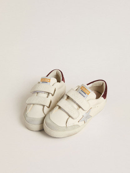 Teen Old School with silver metallic leather star and purple suede heel tab - Golden Goose Kids