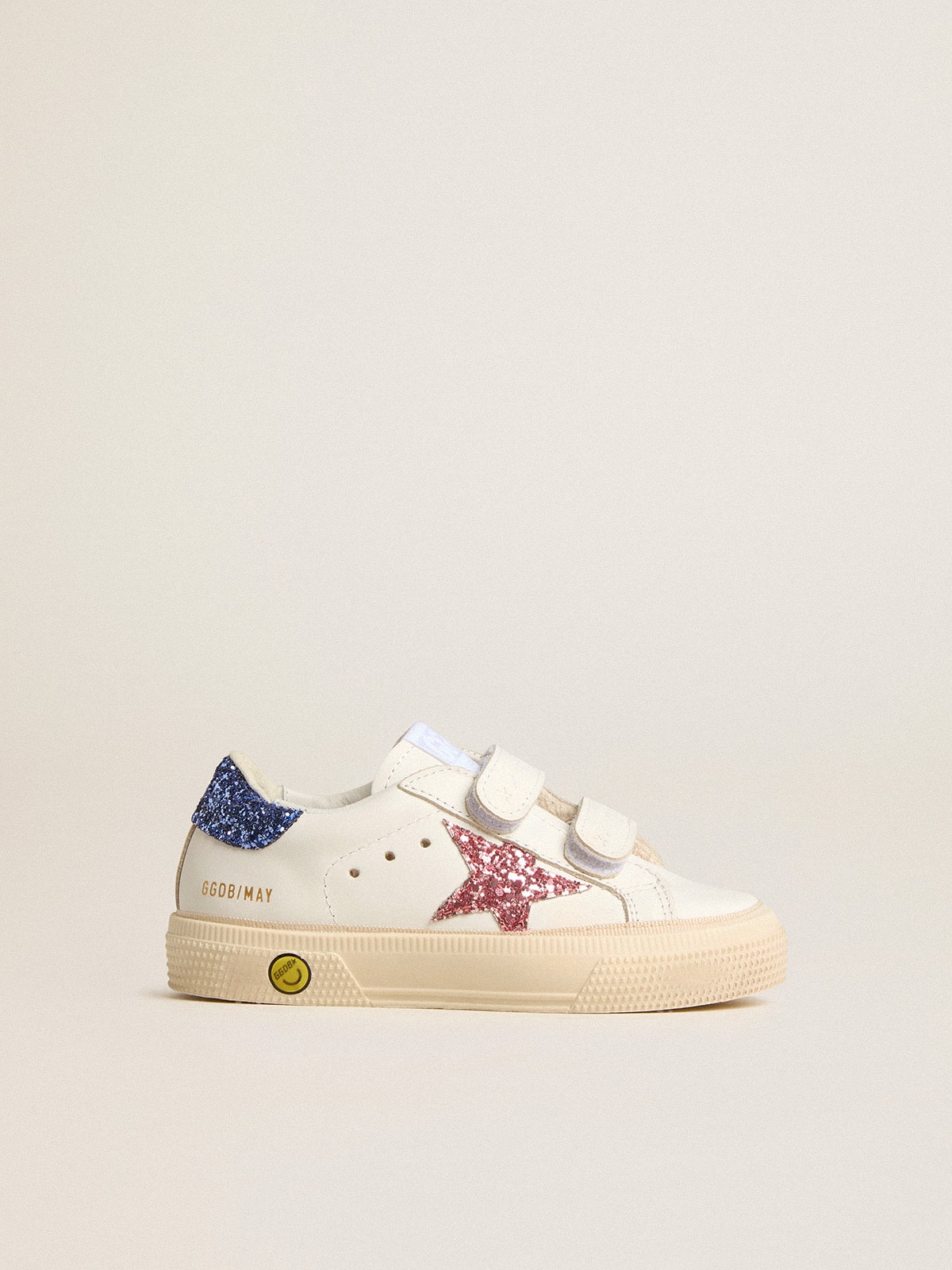 Young May School in leather with glitter star and heel tab - Golden Goose Kids