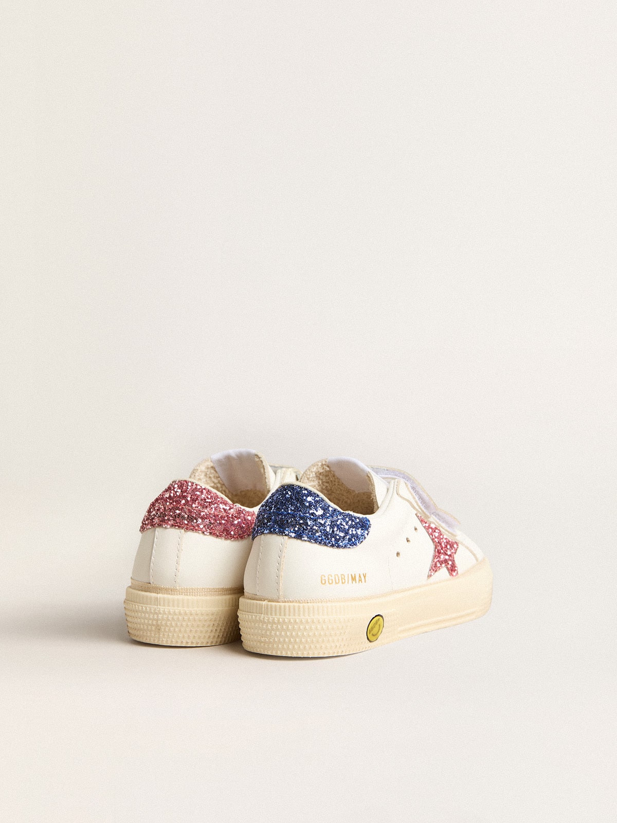 Young May School in leather with glitter star and heel tab - Golden Goose Kids