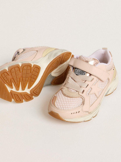 Young Lightstar in pink leather and mesh with pink leather star - Golden Goose Kids