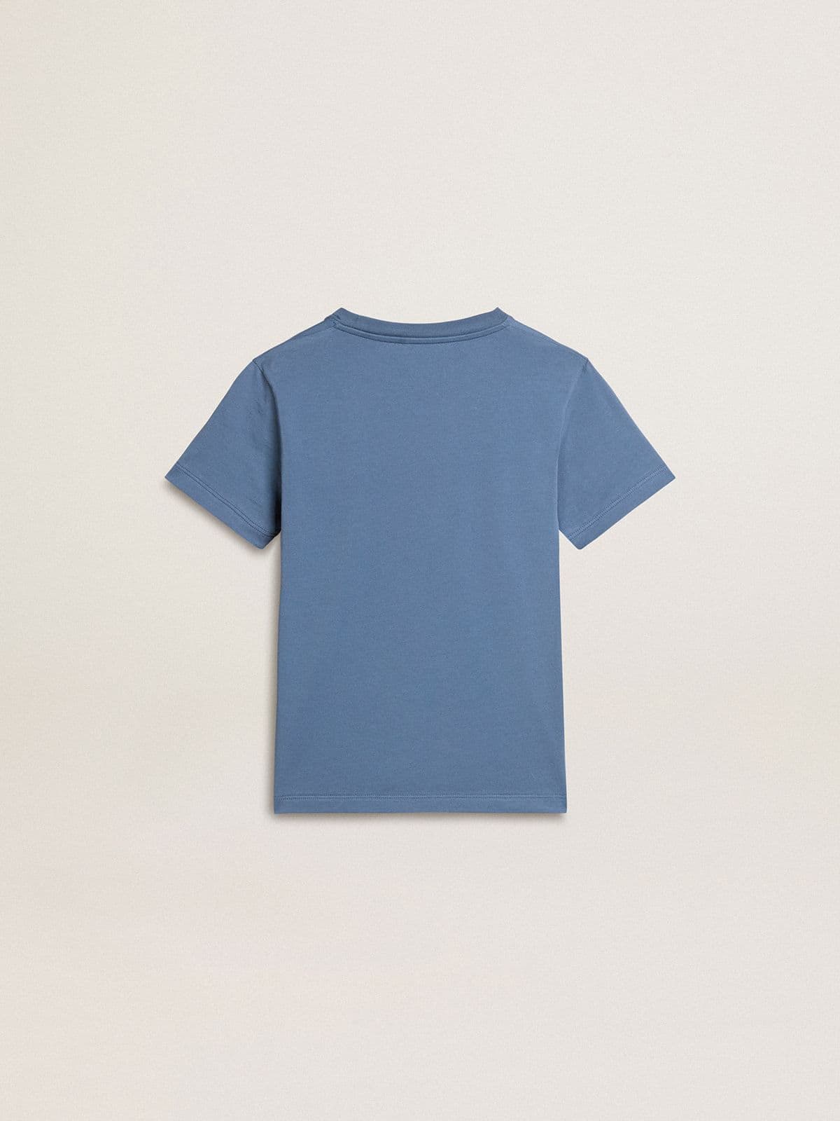 Boys' blue T-shirt with white print - Golden Goose Kids
