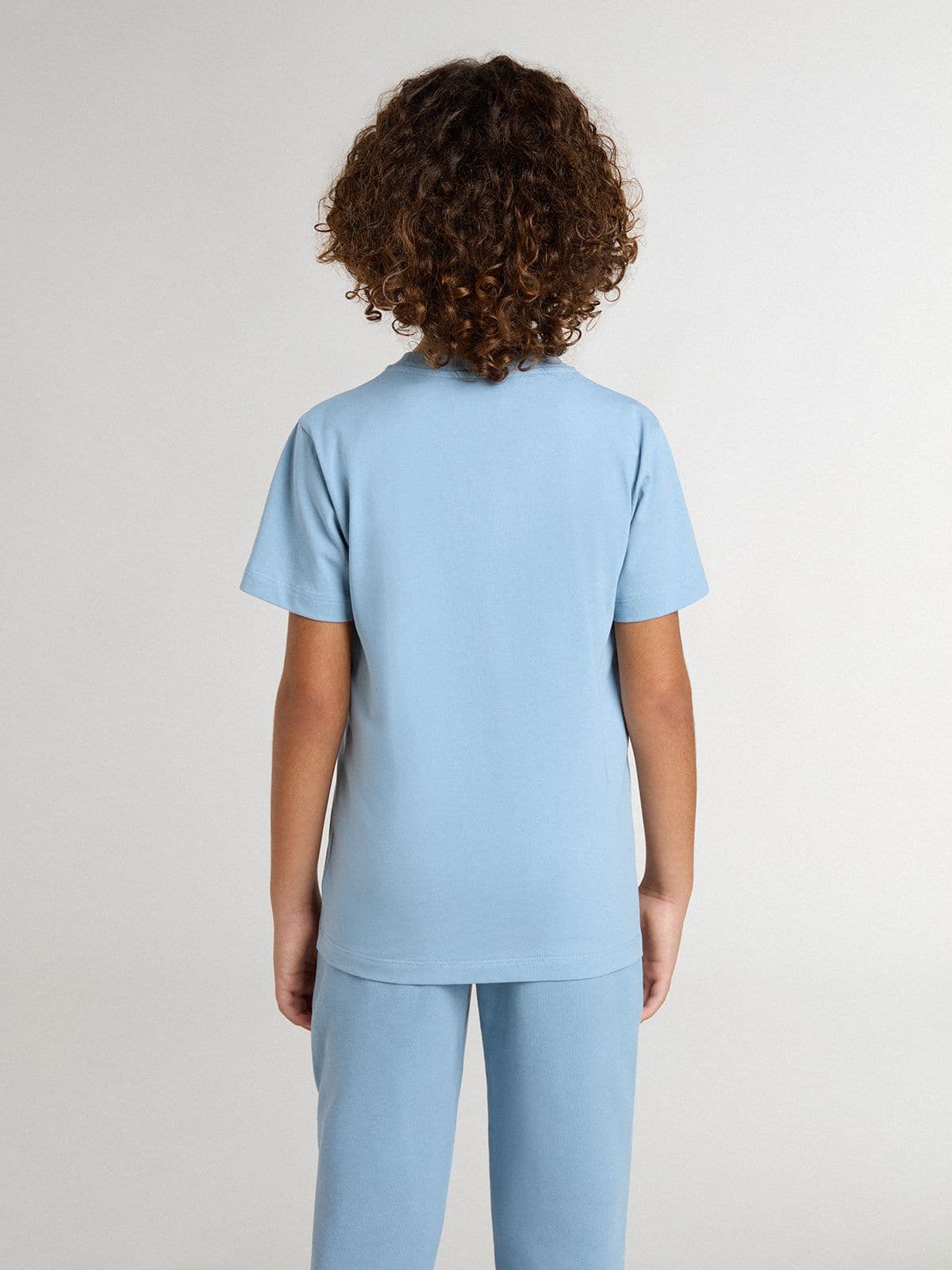 Boys' light blue T-shirt with print - Golden Goose Kids