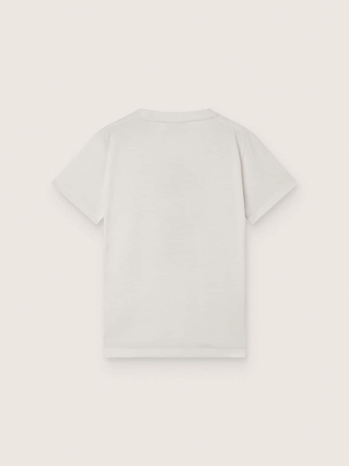 Journey T-shirt for boys in white cotton jersey with digital mascot print - Golden Goose Kids