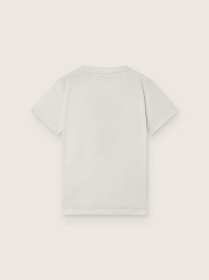 Journey T-shirt for boys in white cotton jersey with digital mascot print - Golden Goose Kids