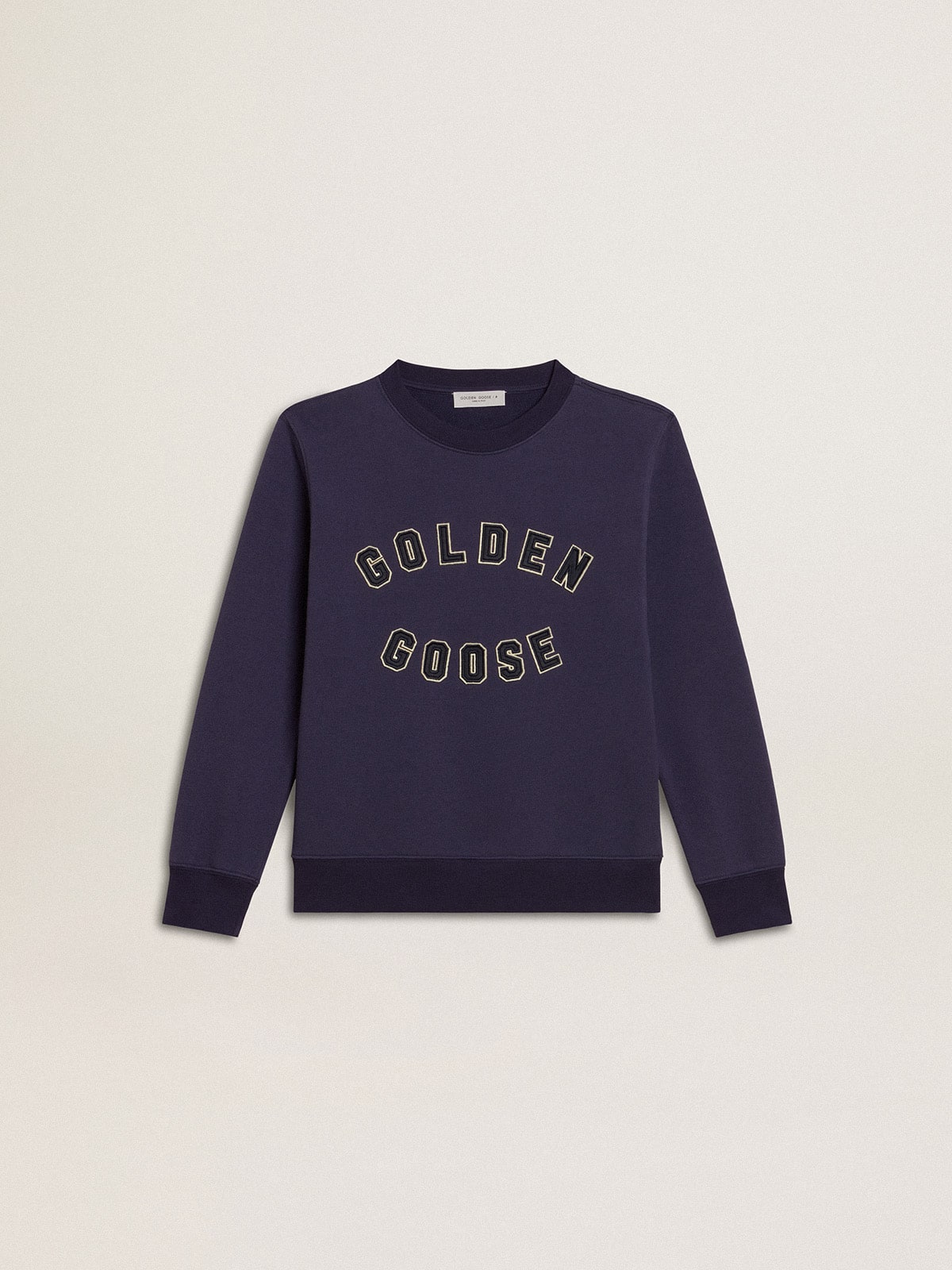 Blue-violet sweatshirt with Golden Goose lettering on the front - Golden Goose Kids