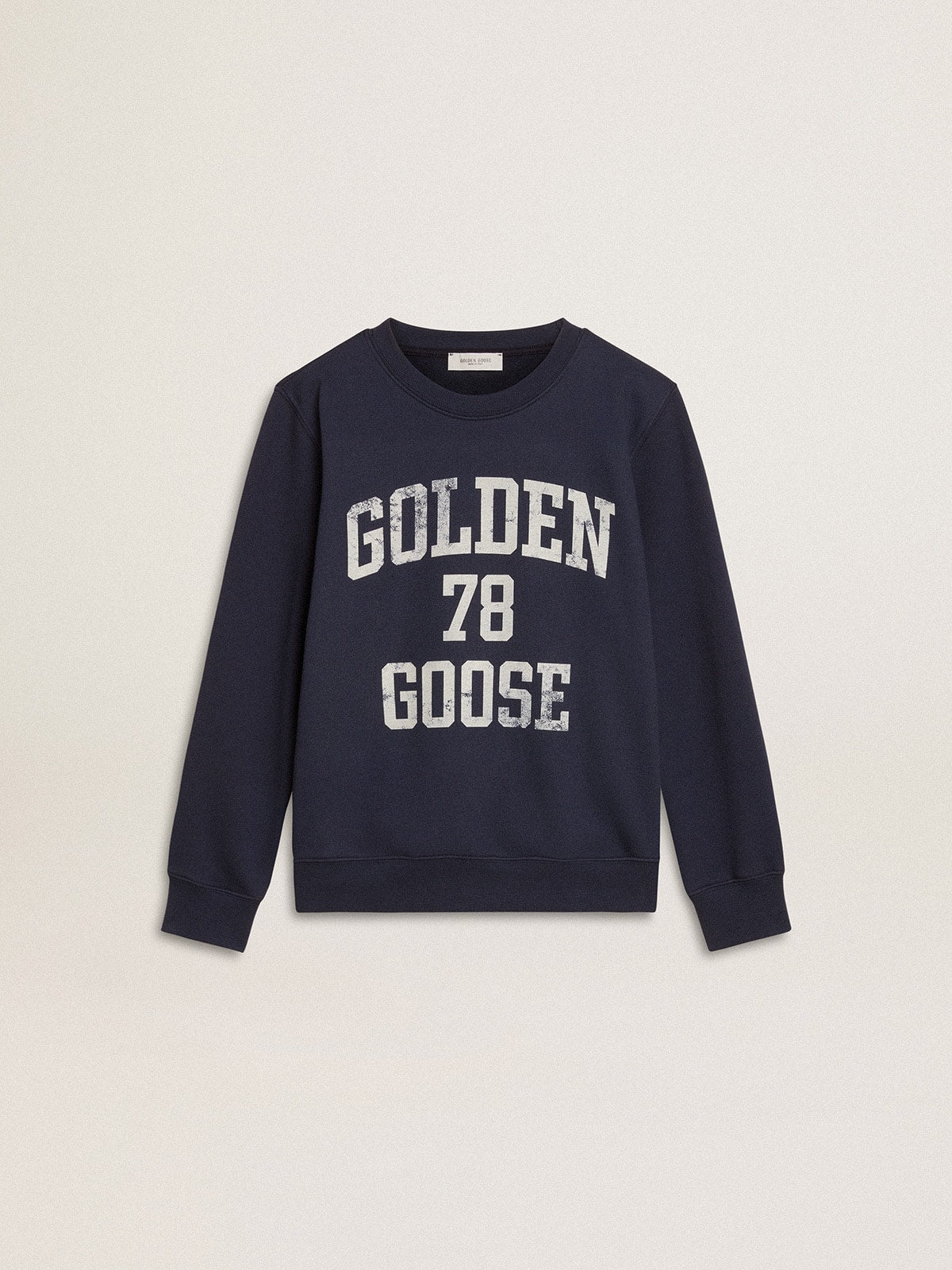 Boys' dark blue sweatshirt with white print - Golden Goose Kids