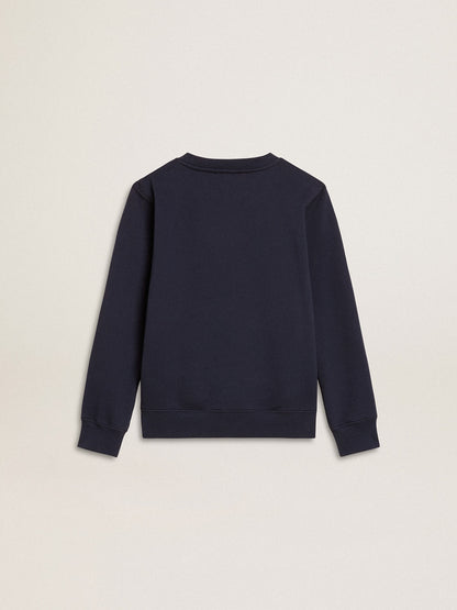 Boys' dark blue sweatshirt with white print - Golden Goose Kids