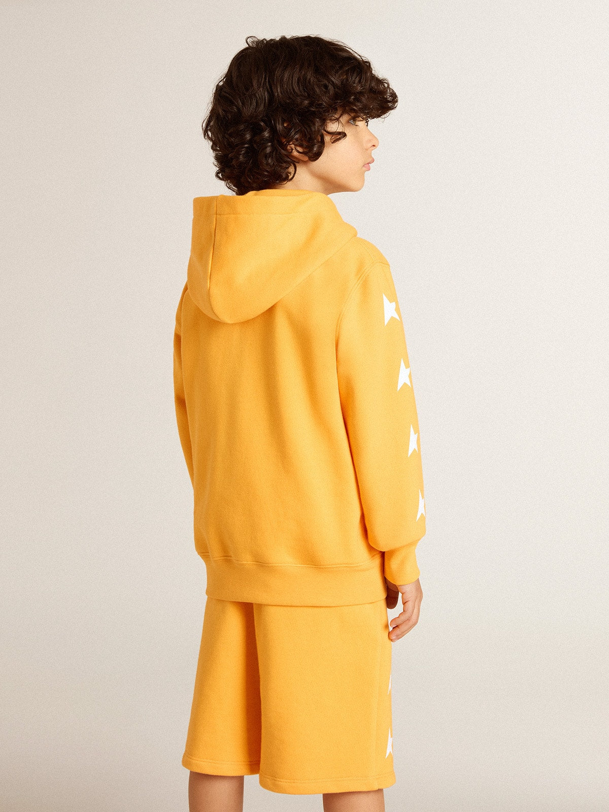 Boys’ orange sweatshirt with zip fastening - Golden Goose Kids