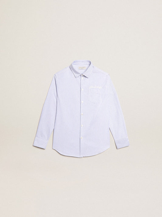 Boys’ shirt with light blue stripes - Golden Goose Kids