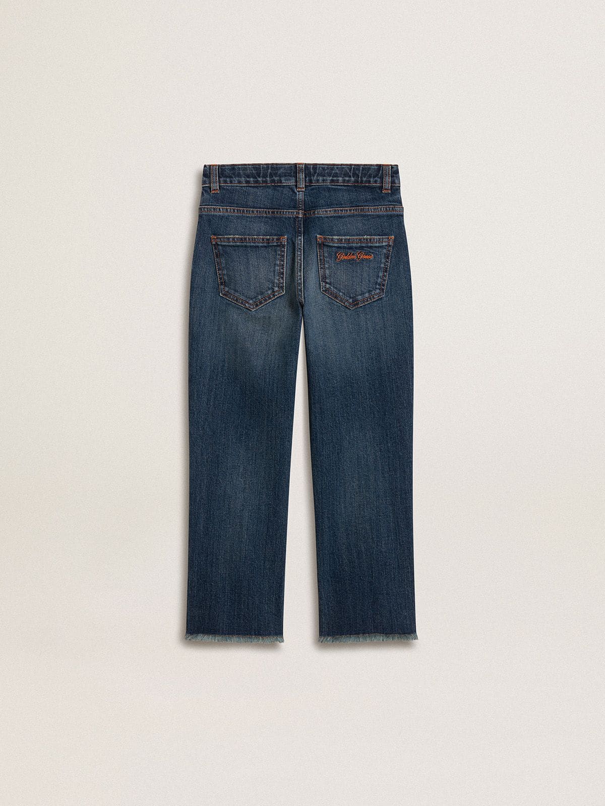 Boys' denim jeans with a raw edge and embroidery - Golden Goose Kids