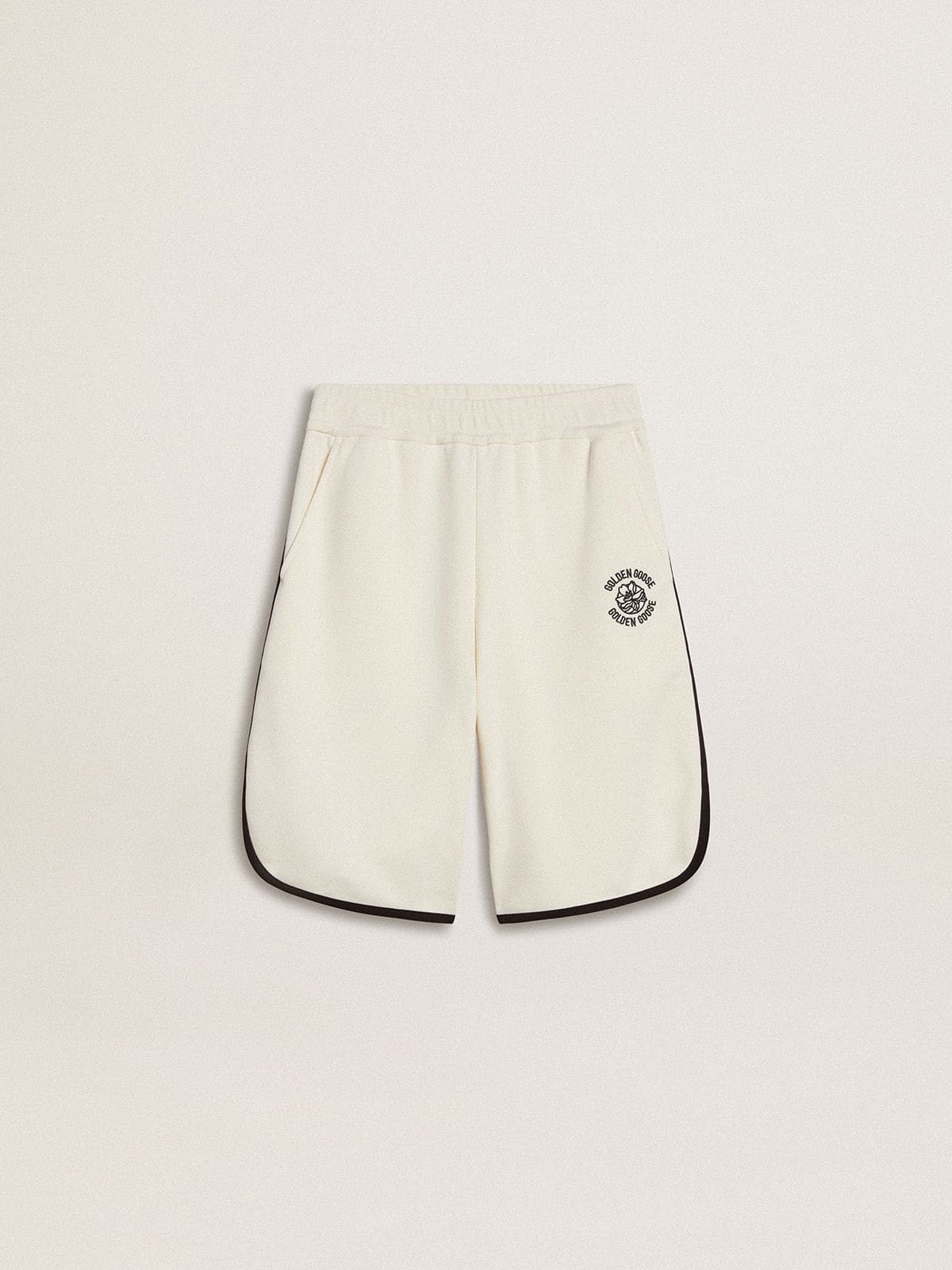 Boy's white shorts with embroidered logo - Golden Goose Kids