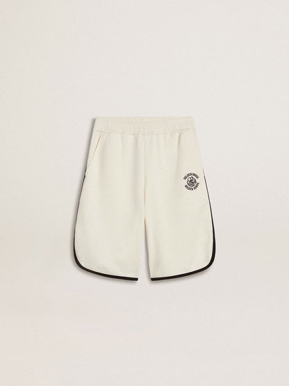 Boy's white shorts with embroidered logo - Golden Goose Kids