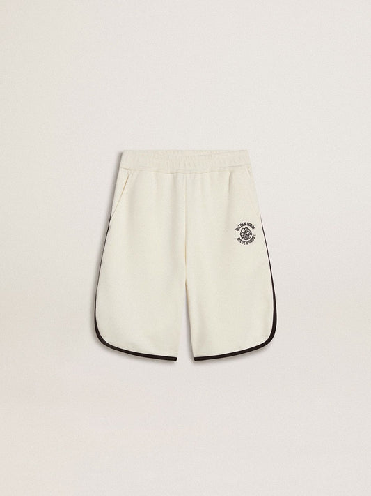 Boy's white shorts with embroidered logo - Golden Goose Kids