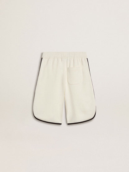 Boy's white shorts with embroidered logo - Golden Goose Kids
