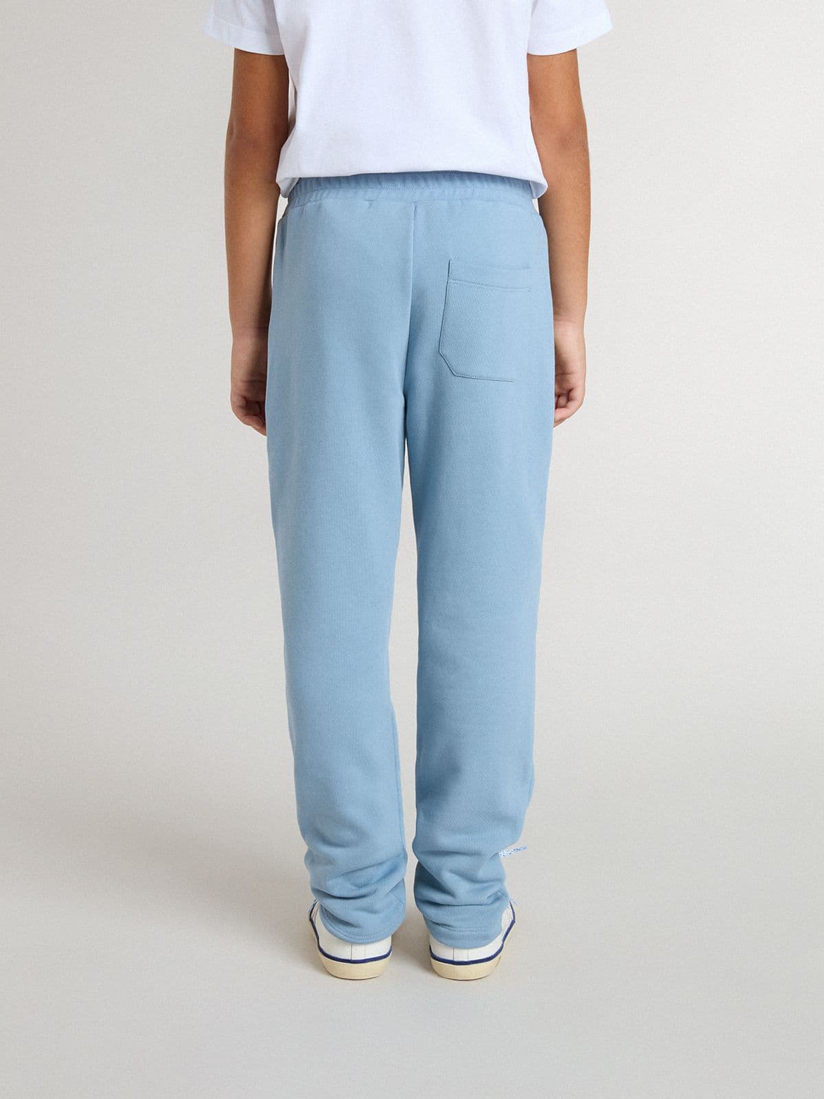 Boys' light blue printed joggers - Golden Goose Kids