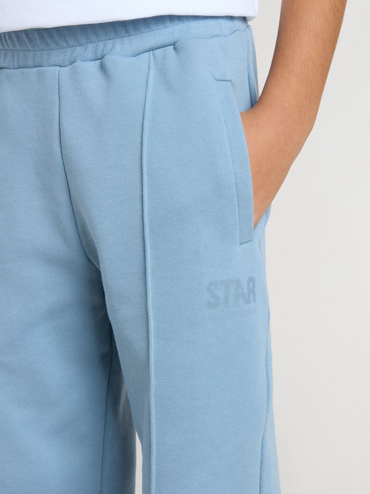 Boys' light blue printed joggers - Golden Goose Kids