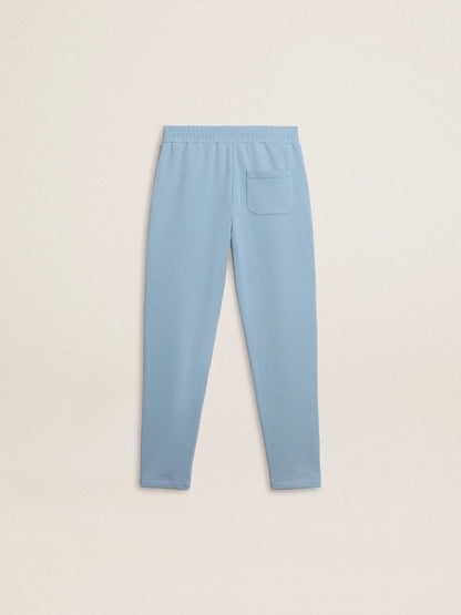 Boys' light blue printed joggers - Golden Goose Kids