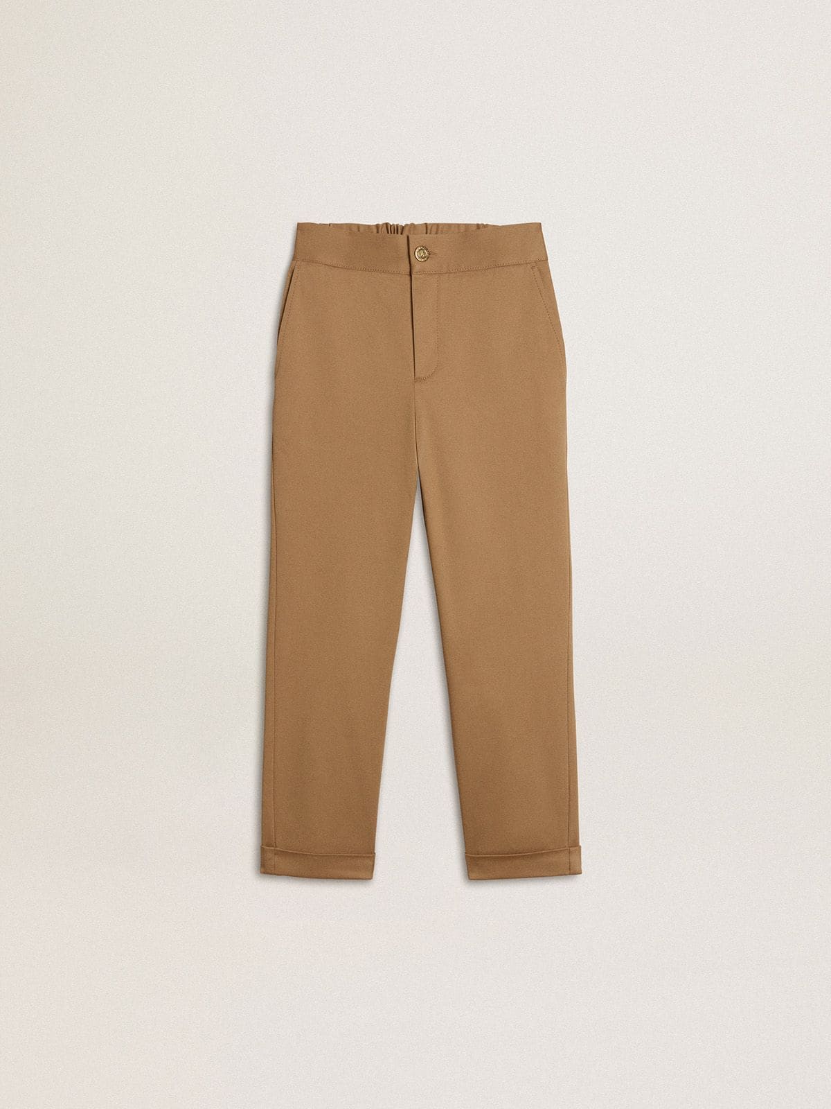 Kids’ chinos in tobacco-colored cotton - Golden Goose Kids