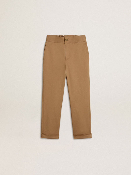 Kids’ chinos in tobacco-colored cotton - Golden Goose Kids