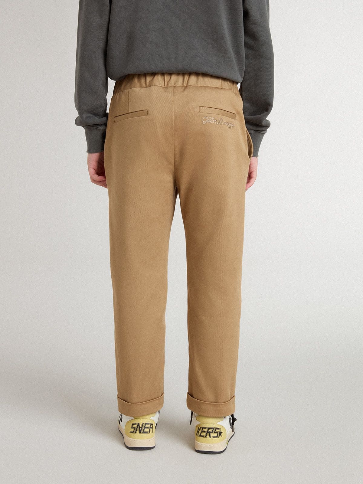 Kids’ chinos in tobacco-colored cotton - Golden Goose Kids