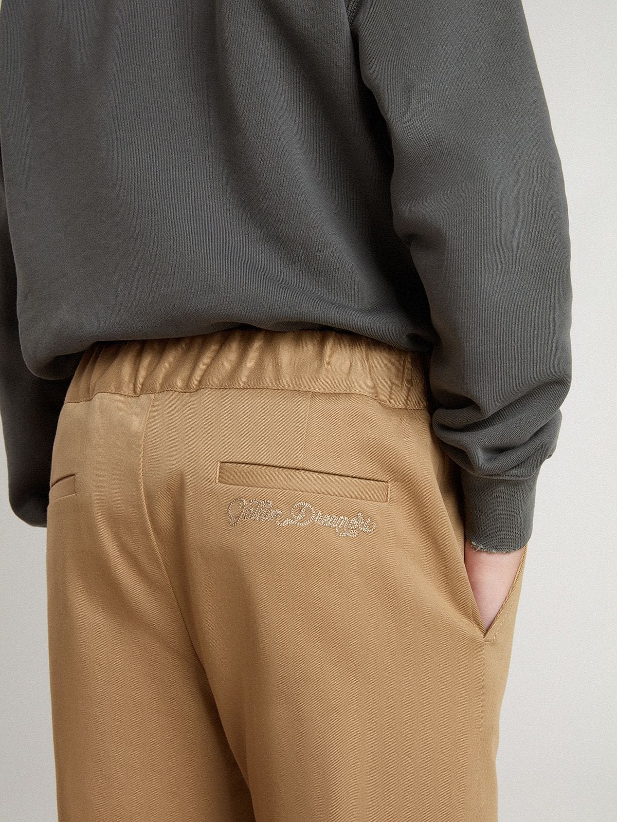 Kids’ chinos in tobacco-colored cotton - Golden Goose Kids
