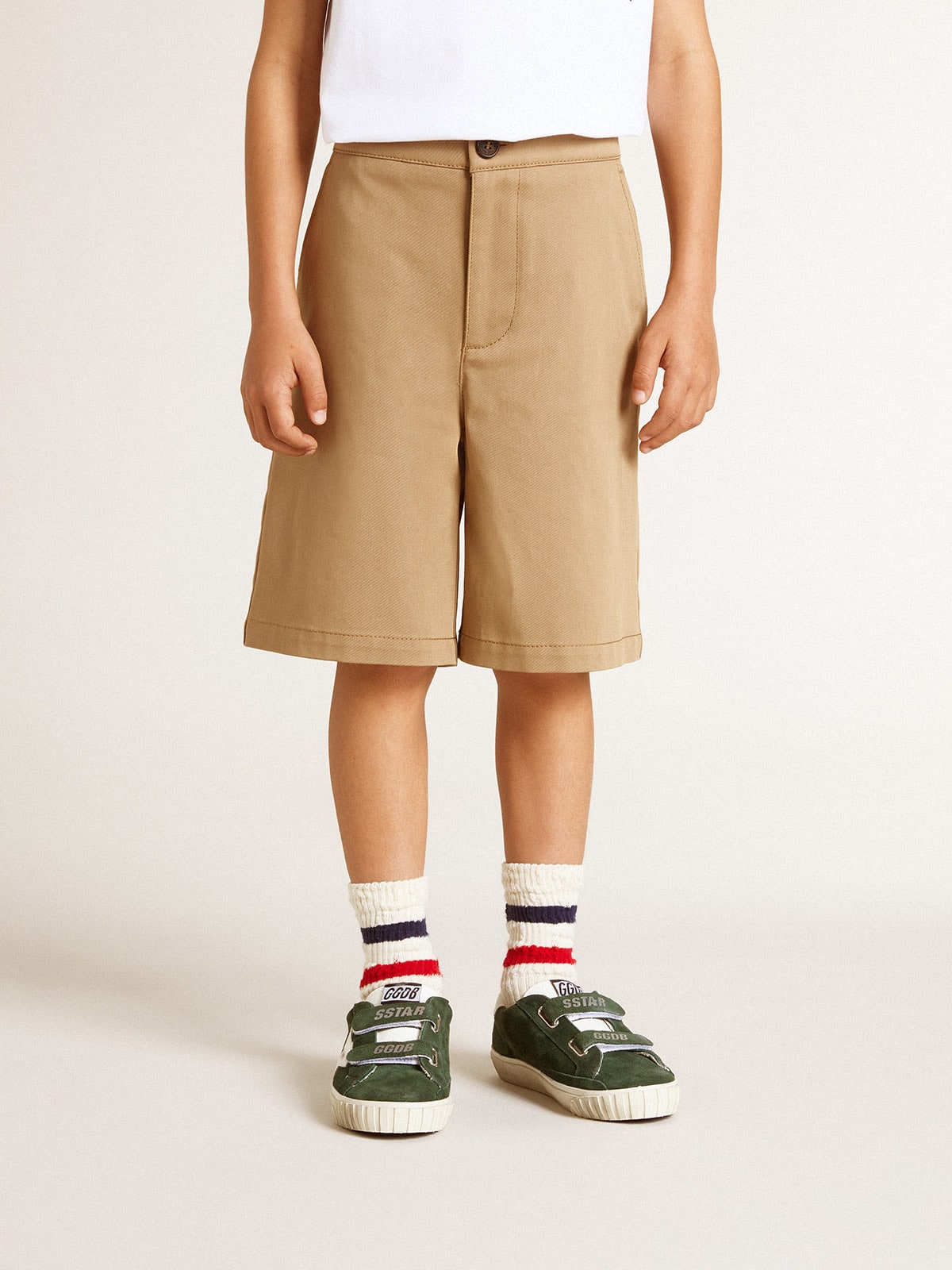 Boys' shorts in beige cotton - Golden Goose Kids