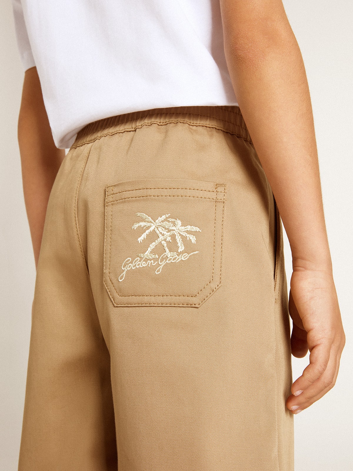 Boys' shorts in beige cotton - Golden Goose Kids