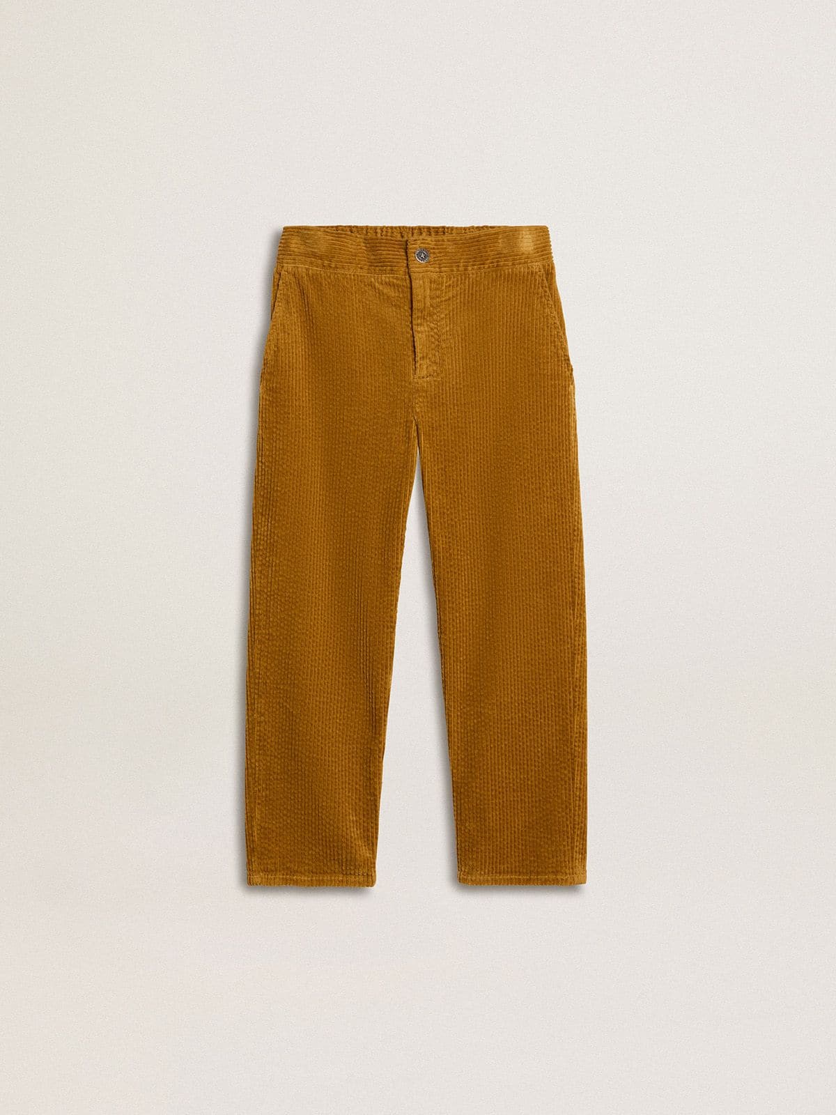 Boys' tobacco-colored chino pants with embroidery - Golden Goose Kids
