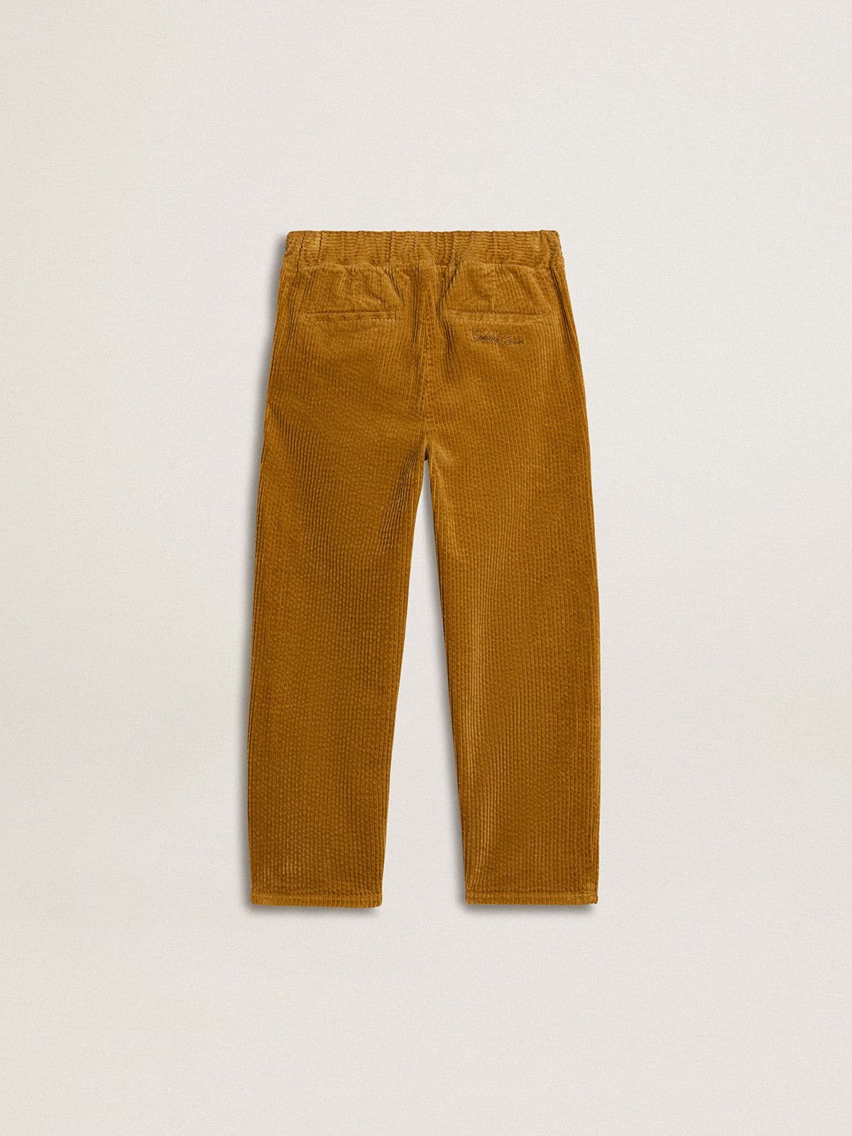 Boys' tobacco-colored chino pants with embroidery - Golden Goose Kids