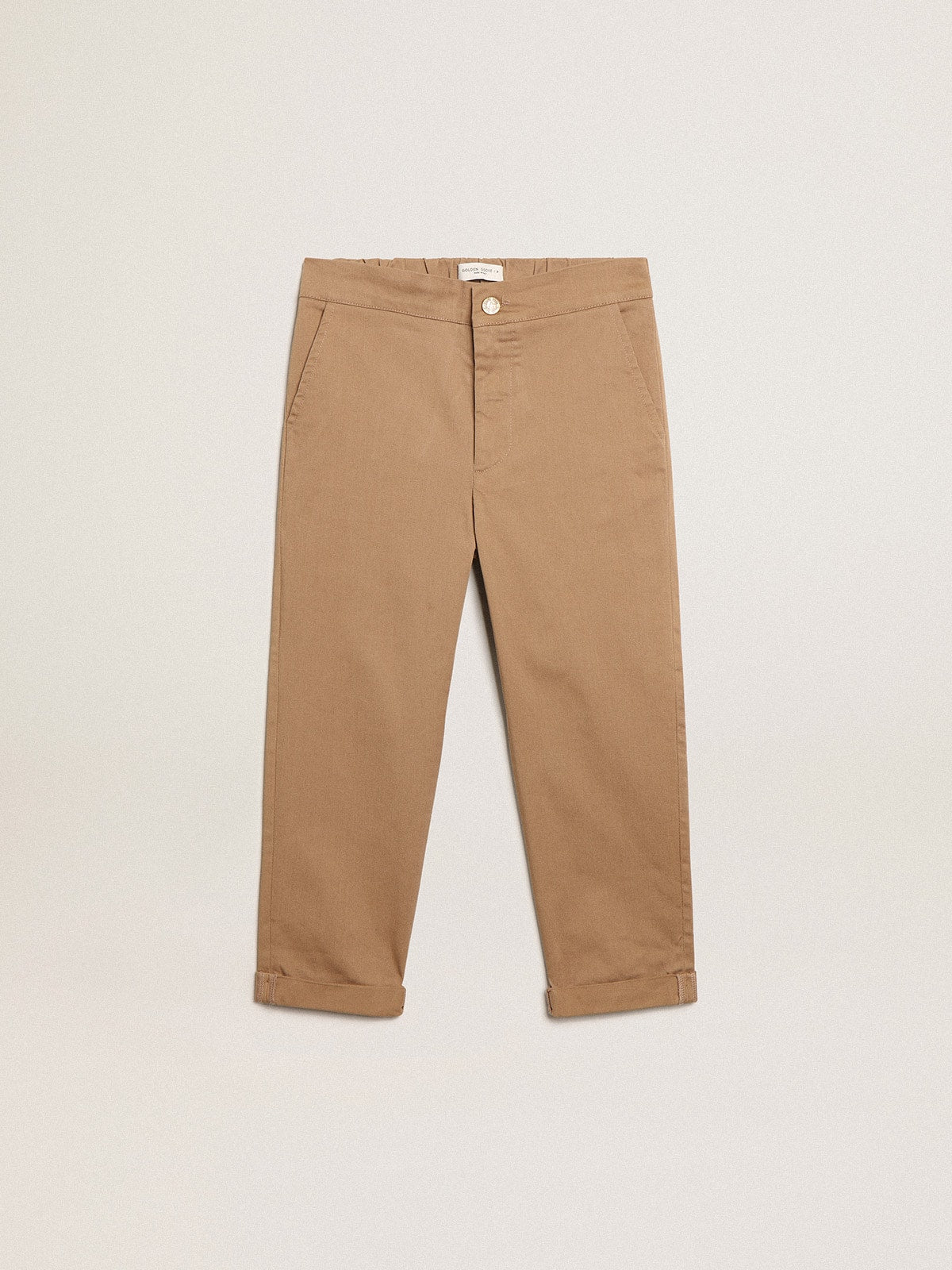 Boys’ chinos in caramel cotton - Golden Goose Kids