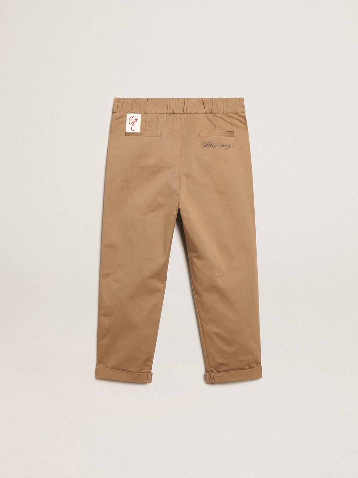 Boys’ chinos in caramel cotton - Golden Goose Kids