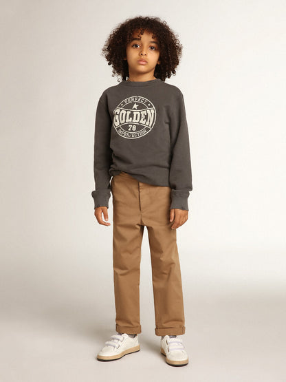 Boys’ chinos in caramel cotton - Golden Goose Kids