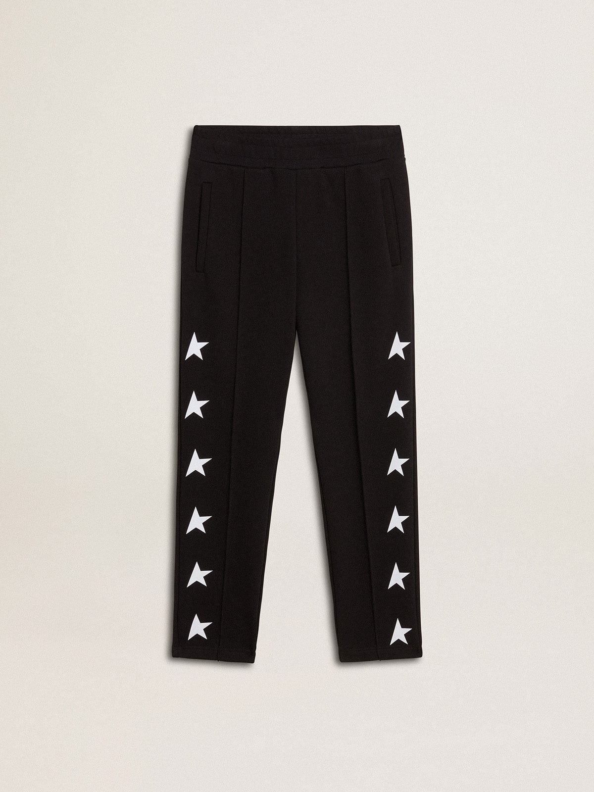 Boys’ black joggers with white stars - Golden Goose Kids