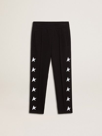 Boys’ black joggers with white stars - Golden Goose Kids
