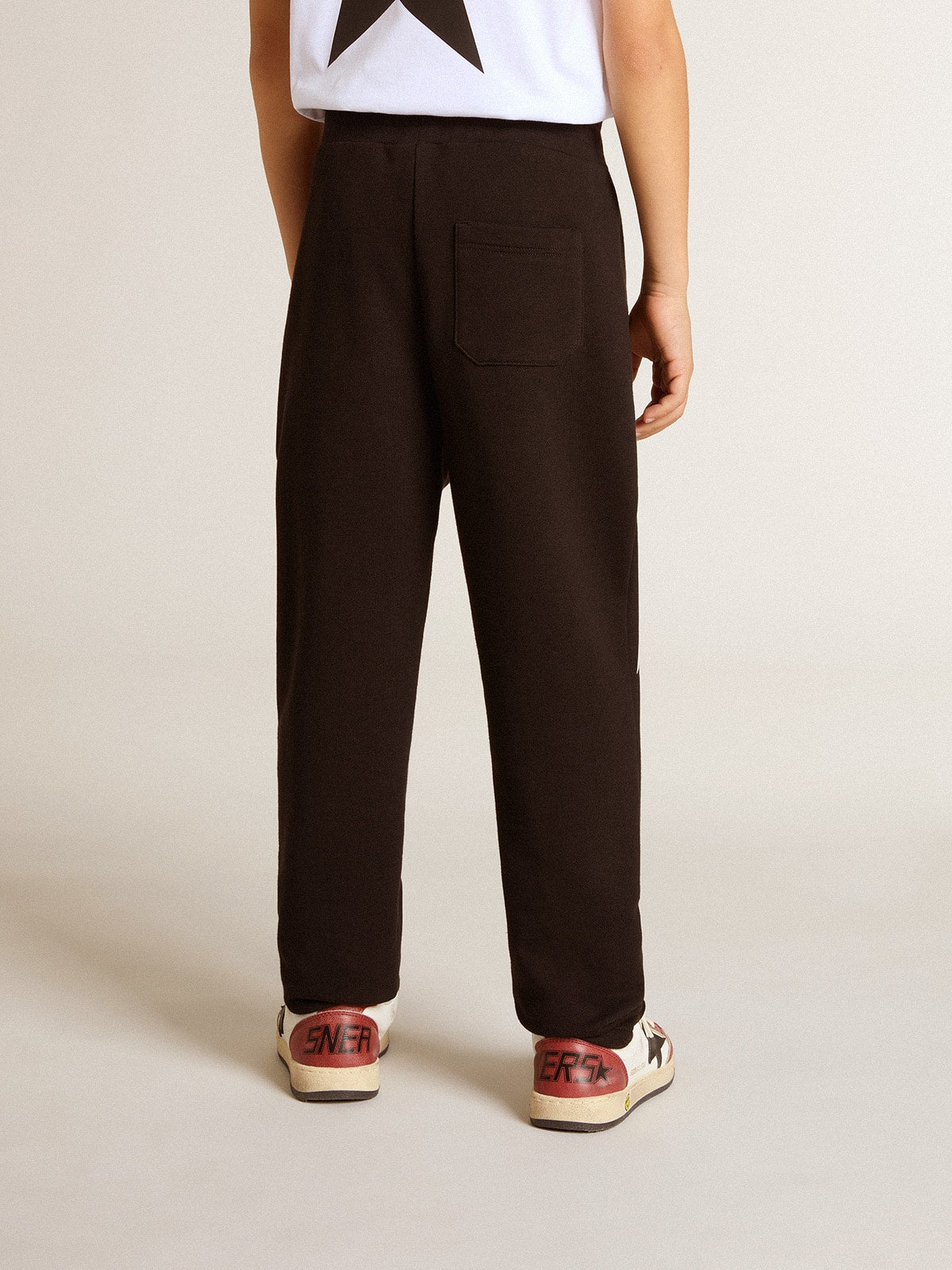 Boys’ black joggers with white stars - Golden Goose Kids