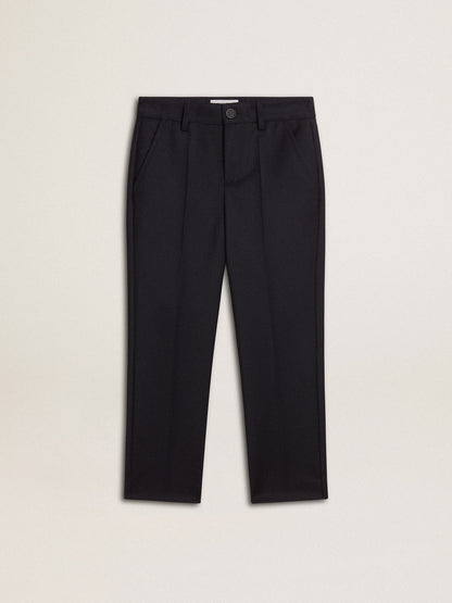Boys' dark blue wool pants - Golden Goose Kids