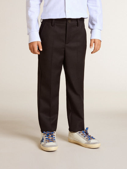 Boys' dark blue wool pants - Golden Goose Kids