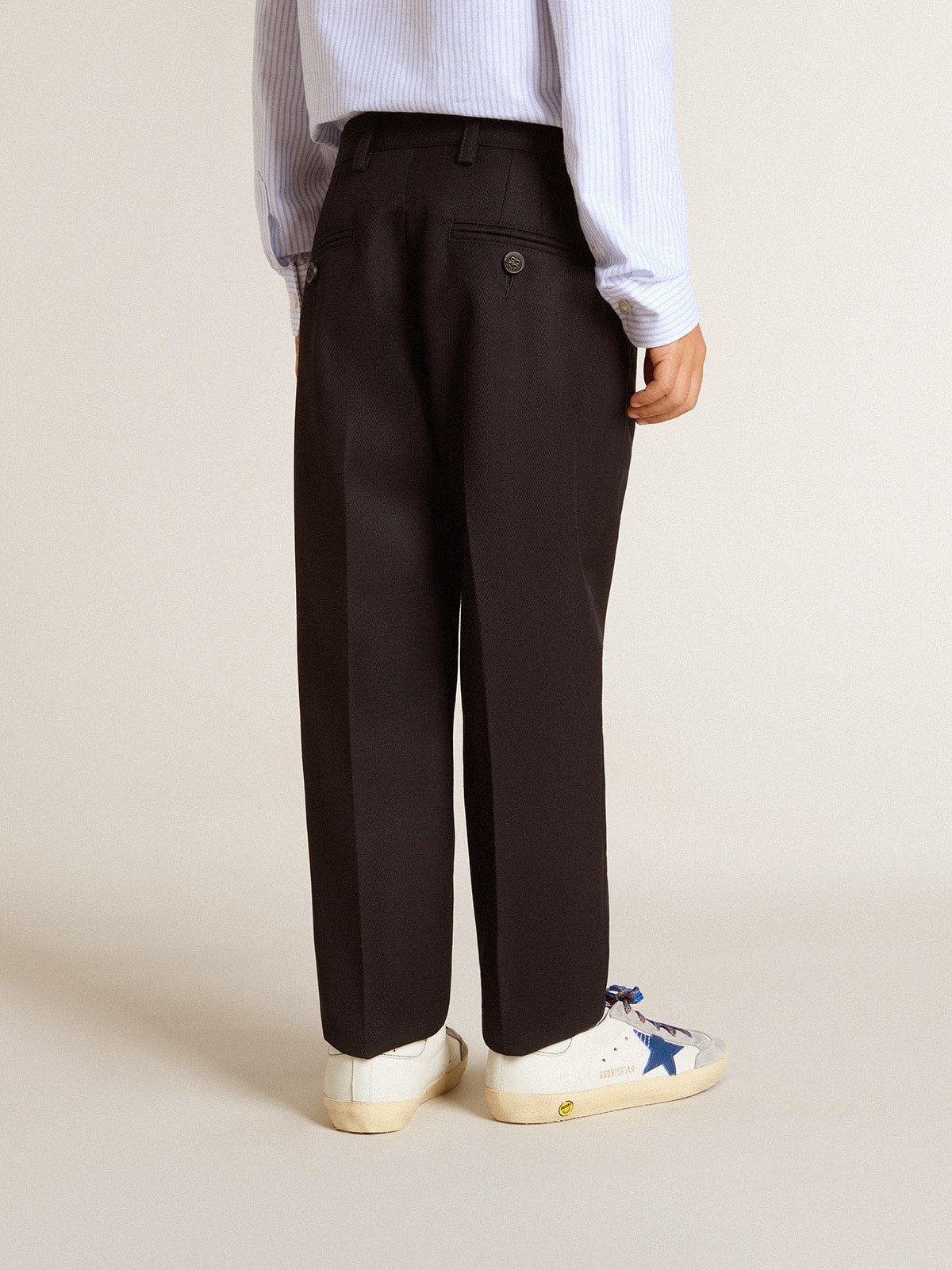 Boys' dark blue wool pants - Golden Goose Kids