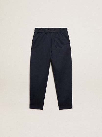 Dark blue joggers with white strip and contrasting stars - Golden Goose Kids
