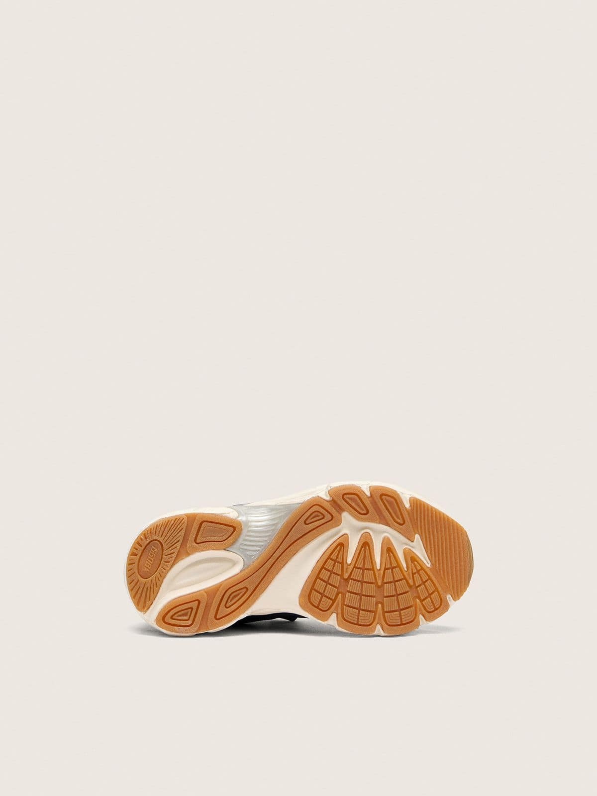 Junior Lightstar in blue leather and mesh with gray leather star - Golden Goose Kids