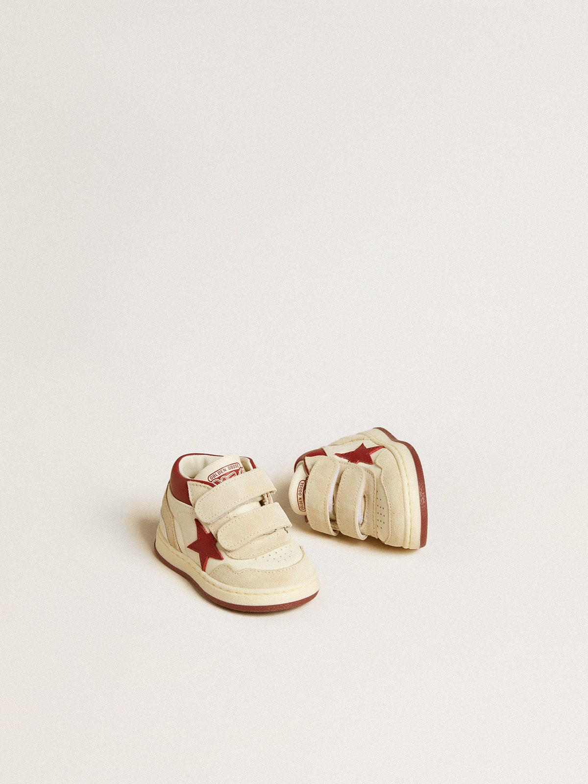 June Junior in nappa and suede with red leather star and heel tab - Golden Goose Kids