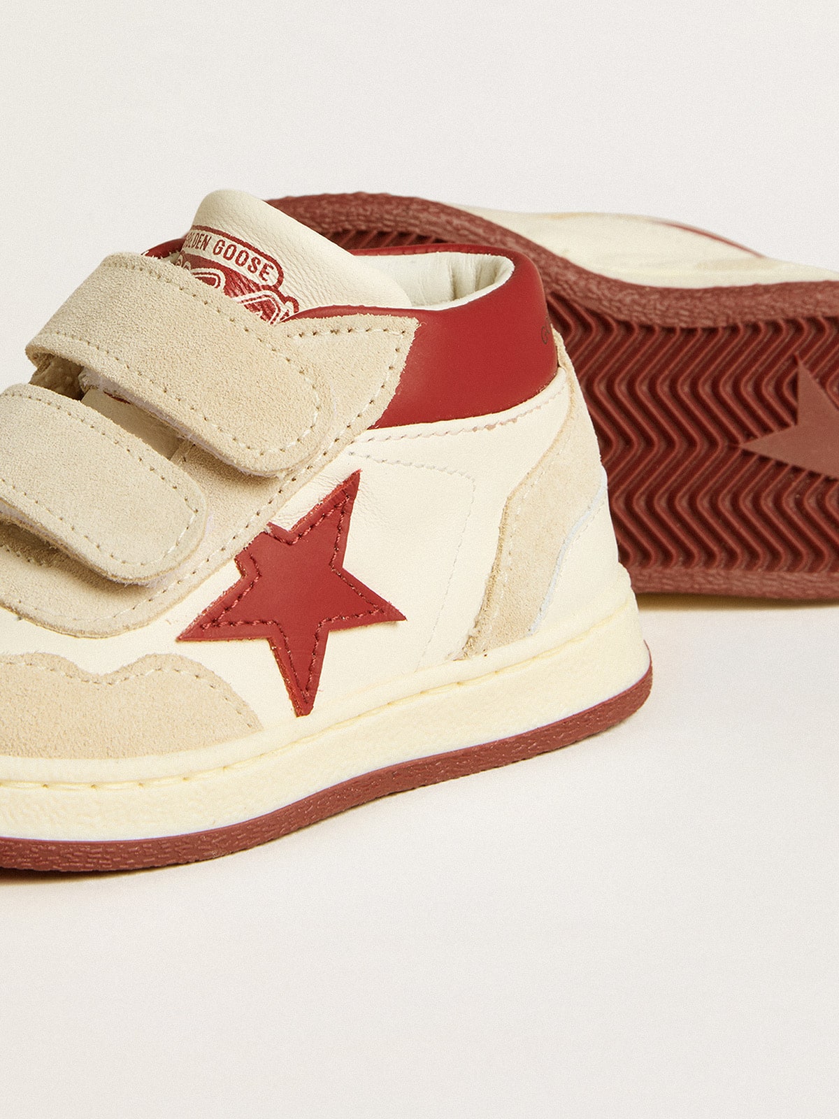 June Junior in nappa and suede with red leather star and heel tab - Golden Goose Kids