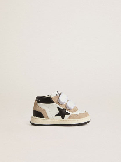 Junior June in nappa with suede inserts and black leather star - Golden Goose Kids