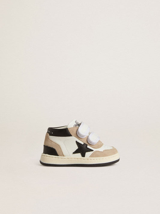 Junior June in nappa with suede inserts and black leather star - Golden Goose Kids